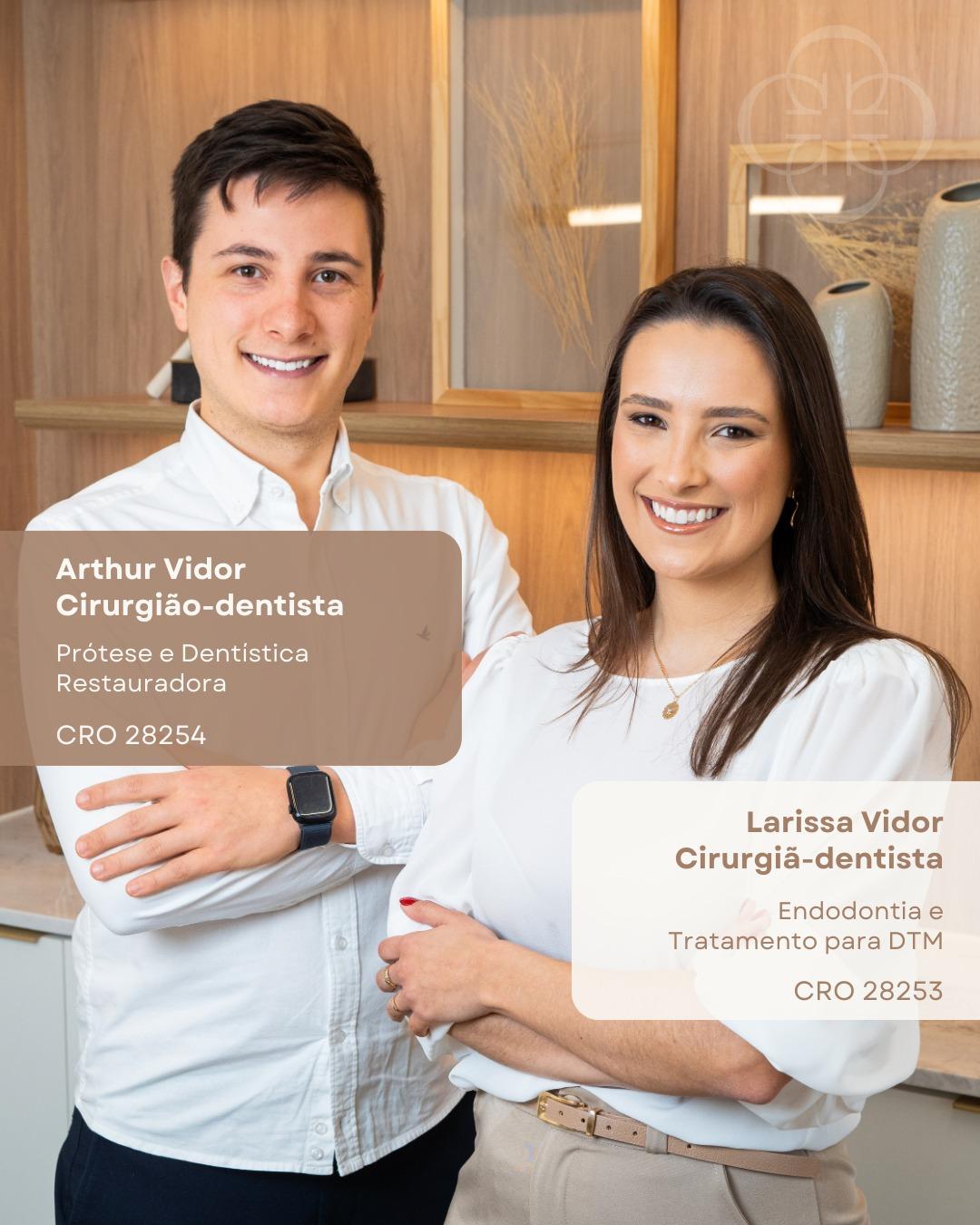 Dr. Arthur Vidor e Dra. Larissa Vidor — equipe aliá odontologia
